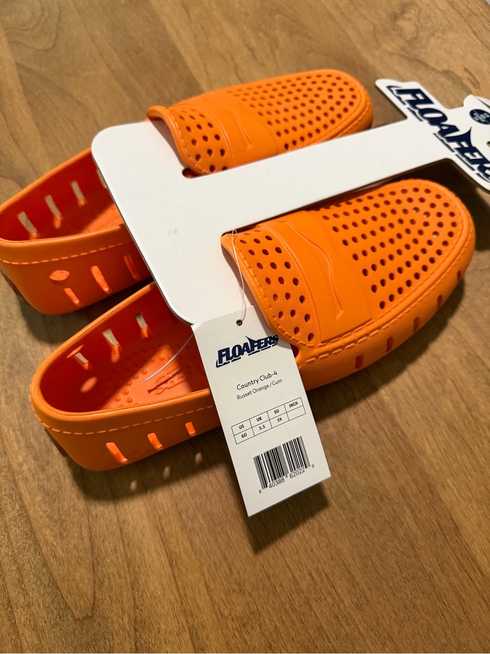 Floafers Men's Slip-On Water Shoes in Orange - Picture 2 of 3